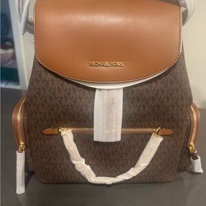 Michael Kors Elegant Brown and Tan Backpack